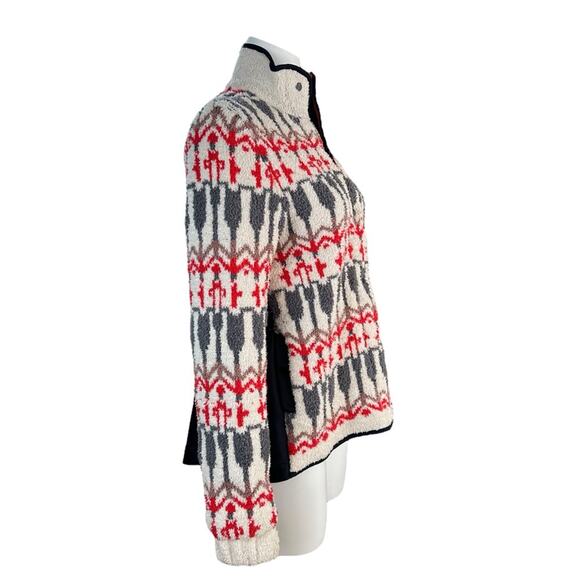 Anthropologie Sleeping on Snow Intarsia Sweater Jacket Size S Faire Isle - Picture 2 of 12